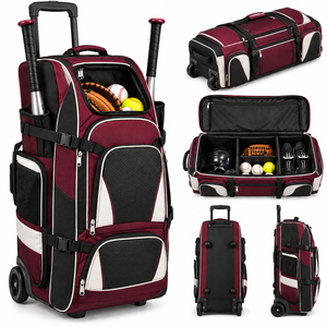 Custom Rolling Softball Baseball Equipment <b>Bag</b> With <b>Wheels</b> Large Capacity Sports Gear Travel Equipment <b>Bag</b> - Product Image 6