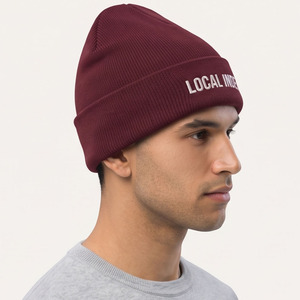 <b>Men</b> Custom Embroidery Fleece Beanie Cap Soft Warm Knit <b>Winter</b> <b>Hat</b> for Outdoor Casual Streetwear OEM ODM <b>Men</b> Fleece Beanie Cap - Product Image 4