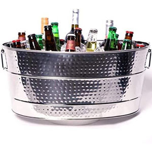 Cubo de Hielo de Metal con Acabado Plateado de Diseño Premium, con Asa, Accesorios para Bar, Cubos de Hielo de Pared Simple, Enfriador de Vino - Product Image 2