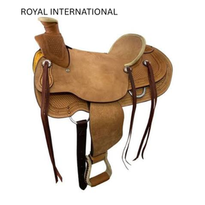 Selle de randonnée western haut de gamme en cuir véritable, faite à la main, durable et confortable, équipement équestre pour ranch et cowboy - Product Image 1
