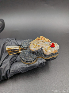 Unique Moissanite Hip Hop <b>Pendant</b> <b>Solid</b> Sterling Silver 925 Yellow Rose <b>Gold</b> Plated Nickel-Free Lead-Free IDGL/GRA Certified - Product Image 2