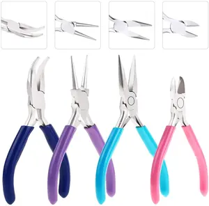 Jewelry Making Pliers 4pcs Jewelers Pliers Set Professional Pliers Tools Kit Round Bent Nose Beading Making DIY Jewellery