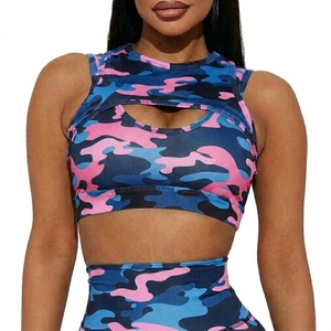 Sujetador Deportivo de Alta Sujeción para Mujer, Transpirable, Absorbente de Humedad, para Gimnasio y Yoga, Estampado de Leopardo, Ecológico, Diseño Simple Frontal, OEM/ODM - Product Image 2