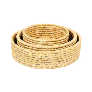 Newest Round Rattan Fruit <b>Baskets</b> Woven Storage Bowls Key Holder Stackable for <b>Shelf</b> Kitchen Tabletop Natural Set - Product Image 5