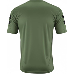 Maillot de football unisexe personnalisé vert olive à col en V et manches courtes, en polyester respirant, coupe classique, toutes saisons, couleur unie - Product Image 3