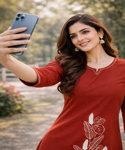 เสื้อผ้าฝ้ายปักมือลายบัตตา ริชลุค ดีฮาบู สำหรับใส่ทุกวัน ราคาขายส่ง เสื้อผ้าชาติพันธุ์ สีส้ม - Product Image 3