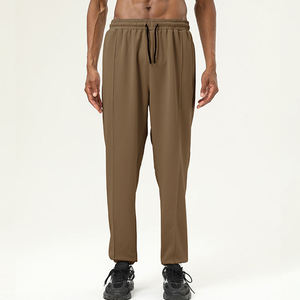 Men's <b>Brown</b> Elastic Waist Drawstring Sweatpants With Side Pockets Casual Joggers Midweight Knitted Polyester Pants Autumn Wear - Product Image 1