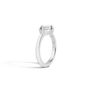 Anillo de compromiso con diamante cultivado en laboratorio de corte escalonado marquesa, banda de boda moderna con diseño de brújula oriental-oeste, personalizado en oro macizo de 14K 18K, 2 quilates - Product Image 3