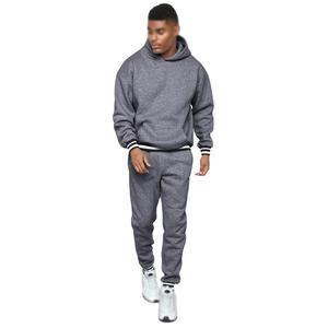WARPRO INDUSTRY Custom Logo Plus Size Windproof Heavyweight 100% Cotton Hooded 2 1 Design <b>Pullover</b> Tracksuit Black Orange Full - Product Image 2
