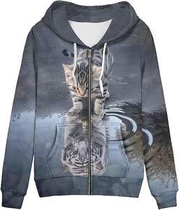 ROMEO INDUSTRY Sweat à capuche zippé pour femmes et adolescentes, respirant, 95% polyester, 5% élasthanne, automne, XS-5XL - Product Image 1