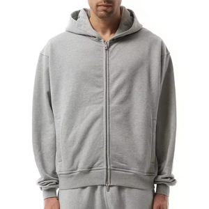Fabricant OEM ODM de sweats à capuche entièrement zippés personnalisés, épais (500 GSM), surdimensionnés, 100% coton, hiver, avec perles, unisexe, fournisseur - Product Image 1