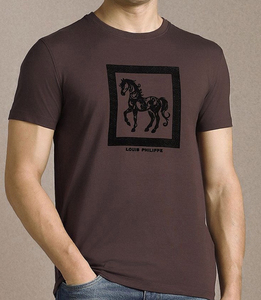 Camiseta de Algodón Estampada para Hombre, Estilo Casual, Cuello Redondo, Manga Corta, Transpirable, Corte Regular, para Uso Diario, OEM ODM - Product Image 4
