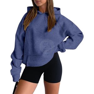 Sudadera con Capucha Azul Transpirable de Forro Polar Grueso de Manga Larga para Invierno, Estilo Urbano para Mujer, Sostenible, para Fitness y Gimnasio - Product Image 1