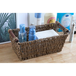 Handcrafted Natural <b>Seagrass</b> Woven <b>Storage</b> <b>Basket</b> Organic Organizer - Product Image 5