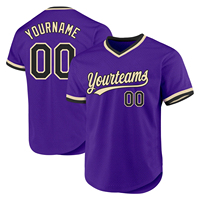 Maillot de baseball authentique grande taille, couleurs dégradées personnalisées, maille polyester respirante, séchage rapide, col en V, deux boutons, style rétro