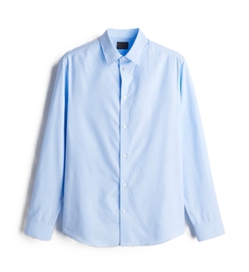 เสื้อเชิ้ตผู้ชายสีพื้น แขนยาว ปกคอปก ผ้าฝ้ายฟลานเนล 100% กันยับ สไตล์สมาร์ทแคชชวล - Product Image 3