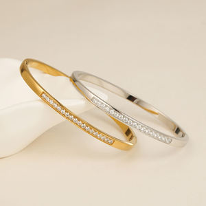 Unisex 925 <b>Silver</b> Plated Moissanite <b>Charm</b> <b>Bracelets</b> Round Brilliant Cut Channel Setting Trendy Gift Everyday Wear - Product Image 3