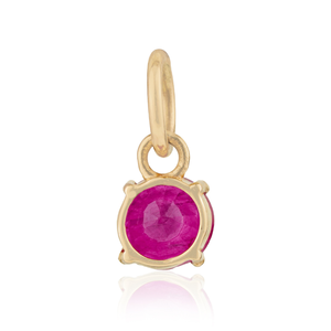 Pendentif en rubis rond brillant de 5 mm de haute qualité, pierre unique, bijou minimaliste et délicat pour filles, fournisseur, or jaune 14 carats - Product Image 6