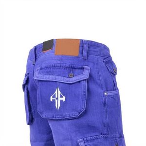 Pantalones Cortos de Mezclilla para Hombre, de Alta Calidad, con Estampado de Serigrafía, Estilo Jeans, de Pierna Ancha, Material Spandex/Poliéster - Product Image 3