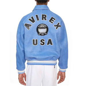 Chaqueta de Cuero AVIREX para Hombre, Último Modelo de Chaqueta de Cuero Bordada Estilo Urbano, Chaqueta Avirex Personalizada de Cuero Vacuno Genuino para Hombre - Product Image 2