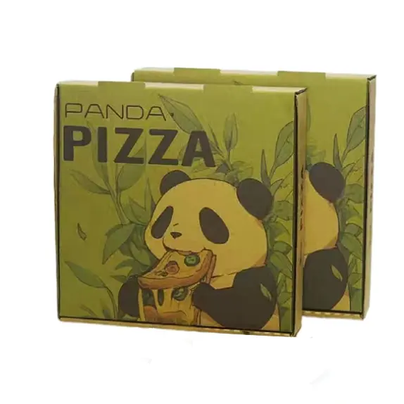 Direkt vertrieb National Treasure Of China Niedliche Panda Muster Pizza Box 8 10 12 14 16 18 Zoll Kunden spezifische Größe Biologisch abbaubar