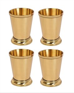 Venta al por Mayor de Tazas Moscow Mule y Mint Julep de Acero Inoxidable Ecológicas con Logotipo Personalizado, Borde con Cuentas Doradas - Product Image 3