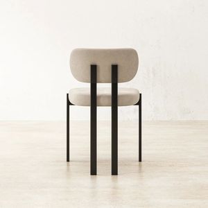 Chaise de salle à manger rembourrée, chaise d'appoint moderne avec structure en métal et assise confortable pour la maison, les restaurants et les hôtels - Product Image 4