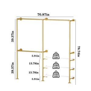 <span class=keywords><strong>Perchero</strong></span> de <span class=keywords><strong>Pared</strong></span> Dorado de Alta Resistencia para <span class=keywords><strong>Ropa</strong></span>, Organizador de <span class=keywords><strong>Ropa</strong></span> para Tiendas Minoristas y Hogar, Tendedero de <span class=keywords><strong>Ropa</strong></span> Y-20 - Product Image 4
