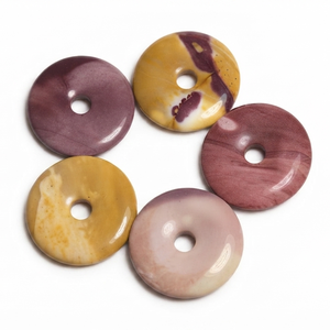 Donuts de Cristal Natural, Donuts de Piedra de Jaspe Mookaite, Gemas de Cristal, Gemas de Reiki, Donuts Curativos, Ágata, Mayorista - Product Image 5