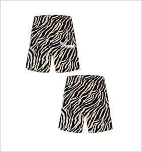 Ferocious Clothing Men's Tiger Print Board Shorts Plus Size Casual Elastic Waist Short Pants <b>Animal</b> Pattern Right Leg Logo - Product Image 1