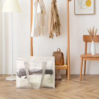 Sac PP en tissu tissé transparent de grande capacité avec couverture anti-poussière bonne conception pour le déménagement et le stockage à domicile