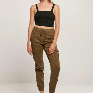 Pantalon cargo olive pour homme, taille élastique avec cordon de serrage, plusieurs poches, style décontracté jogger, idéal pour l'automne - Product Image 4