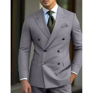 Nouveau Costume d'affaires sur mesure à prix réduit, respirant, antistatique, formel, pour homme, blazer de marié plissé sur le devant, couleurs et tailles personnalisables - Product Image 1