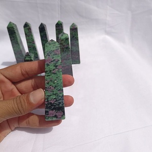 Torre de Zoisita Rubí Natural |   Obelisco de Cristal de Rubí Zoisite Pulido |   Piedras Preciosas Verdes y Rojas de Alta Calidad para Feng Shui, Venta al Por Mayor - Product Image 3