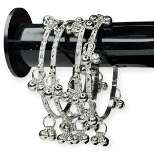 Nuevas Pulseras Elegantes de Plata con Dijes de Campana Ghungroo Estilo Jhumki de Cachemira 2026 para Bodas a Precio Mayorista - Product Image 2