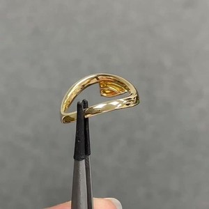 Vivid Yellow Lab Grown 1.01CT Pear Cut <b>Diamond</b> Curved Band <b>Ring</b> For Women's 14K Solid Gold Engagement Party Gift Her - Product Image 6