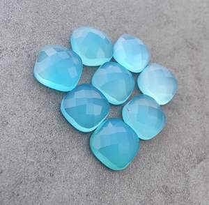 Calcedonia Azul Natural, Corte Cuadrado Tipo Cojín, Calibrada, Gema Suelta para Joyería - Product Image 3