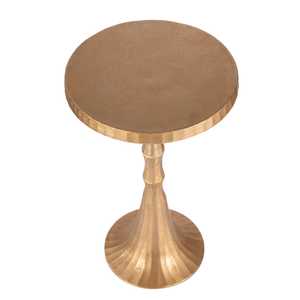 Modern Round Side <b>Table</b> with <b>Gold</b> Metal Base Contemporary Design for Living Room - Product Image 3