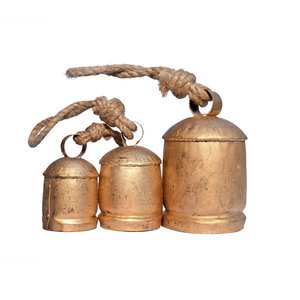 Juego de Campanas de Metal Doradas de Diseño Moderno, 3 Campanas Armoniosas para Árbol de Navidad, Decoración Rústica Ecológica Hecha a Mano para el Hogar, Proveedor Personalizado - Product Image 3