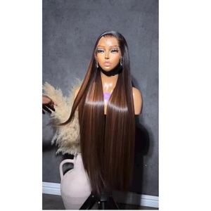 Cabello Humano Brasileño Liso de Excelente Calidad con Frontal de Encaje, Color Negro Natural, Cabello Sedoso y Suave Disponible para la Venta - Product Image 1