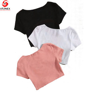 T-shirt court pour femme, décontracté, confortable, écologique, respirant, pour le sport, avec design et logo personnalisés, manches courtes - Product Image 5