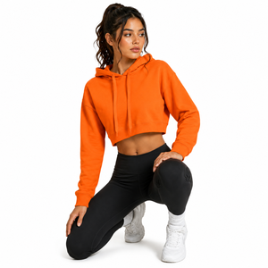 <b>woman</b> <b>crop</b> <b>hoodie</b> crafted from quality fabric offering breathable comfort stylish appearance suitable <b>for</b> workouts casual and tr - Product Image 6