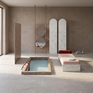 Losas de Cerámica Brillante de Tamaño Jumbo 1200x2400mm, Diseño Damascata Marrón, Losas de Piedra Sinterizada con Efecto de Libro, para Baños de Lujo, Exteriores y Pasillos - Product Image 5