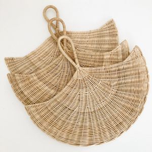 Rattan hand fans modern <b>decoration</b> <b>accessories</b> premium quality hanging fan natural wall art - Product Image 3