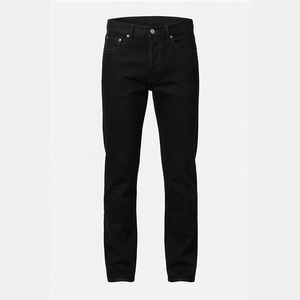 Jean en denim coupe droite délavé foncé pour homme, coupe slim, en coton, décontracté, taille mi-haute, style automne - Product Image 5