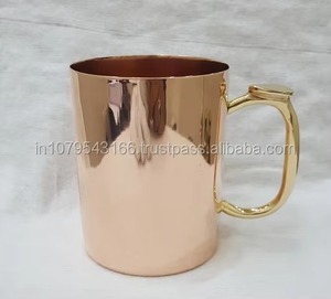 Mug en cuivre martelé à la main, design vintage en métal massif, à paroi simple, pour adultes, idéal pour les fêtes - Product Image 2
