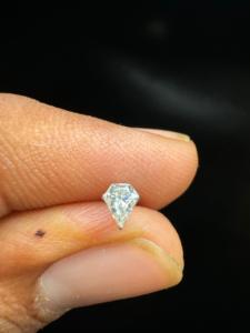 Radiant 14K <b>Gold</b> Silhouette Diamond Threaded <b>Stud</b> With Invisible Setting For Conch And Helix Piercing - Product Image 4