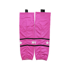 White <b>Knee</b> <b>High</b> Basketball Leg Warmers With Blue Stripes And Gold Stars Breathable For Adults - Product Image 5