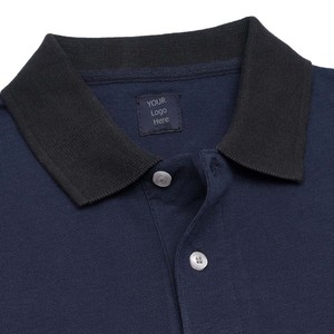 Polo homme slim fit uni noir en piqué à manches courtes, vêtement décontracté - Product Image 4