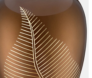 Urne Funéraire Plume de Paon en Cuivre Marron Métallique avec Incrustation de Veines Dorées, Couvercle Dôme Arrondi et Corps Lisse pour Cendres Commémoratives - Product Image 4